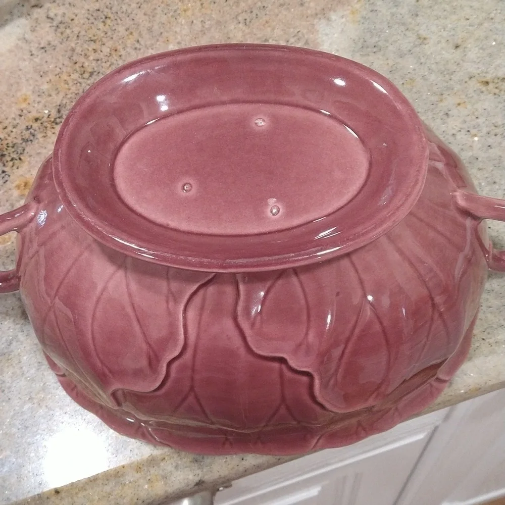 Metlox pottery eggplant purple cabbage lettuce ware vintage rare soup tureen
